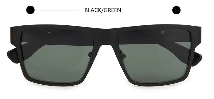 Esnbie 201144 Unisex Full Rim Brow Line Rectangle Titanium Sunglasses FuzWeb