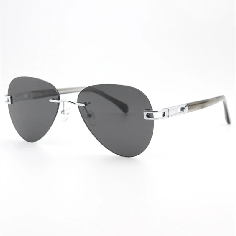 Blackmask Unisex Rimless Pilot Titanium Sunglasses BM-1104