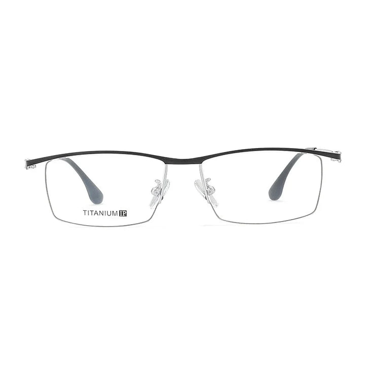KatKani Mens Semi Rim Square Titanium Eyeglasses 88039 Semi Rim KatKani Eyeglasses   