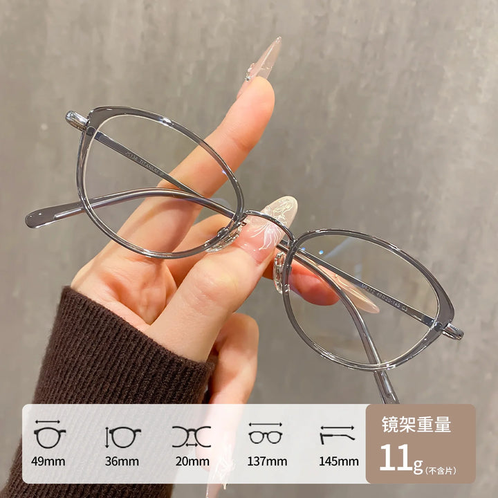 Gmei Optical M6212Y women's oval alloy TR-90 prescription eyeglasses — view 3