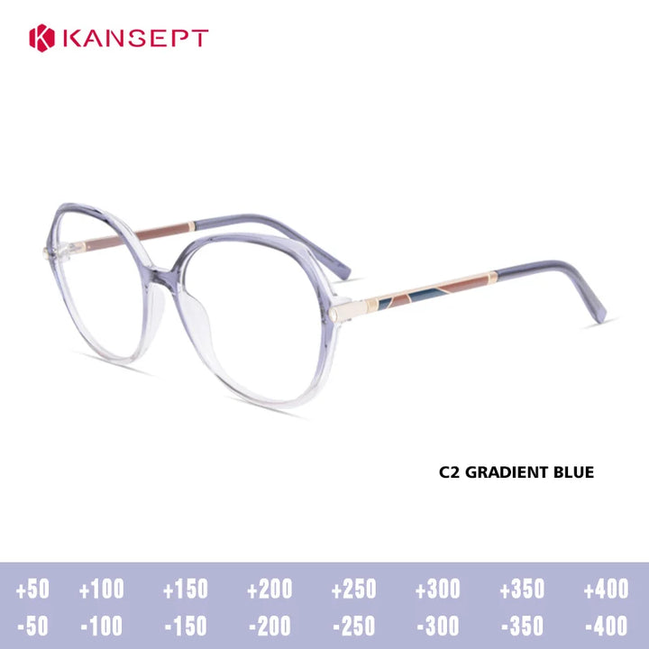 Kansept Women's Full Rim Oval Square Tr 90 Alloy Reading Glasses 712076