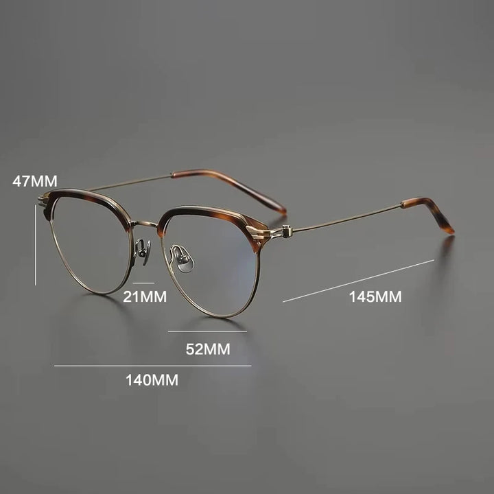 Gatenac Unisex Full Rim Square Acetate Titanium Eyeglasses G2410
