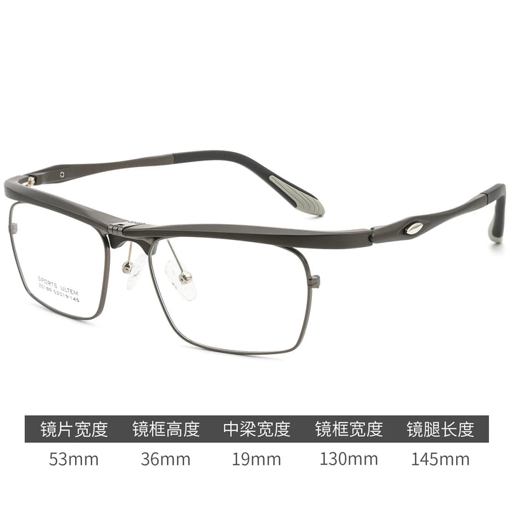 Bclear Unisex Full Rim Rectangle ULTEM Sports Eyeglasses BSF-Z189C