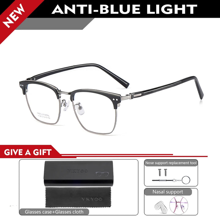 Vicky Unisex Full Rim Square Alloy Acetate Reading Glasses 8012 Reading Glasses Vicky -100 8012-C3