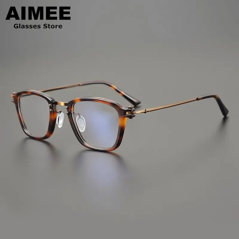 Aimee Unisex Full Rim Square Titanium Acetate Eyeglasses 5880 Full Rim Aimee   