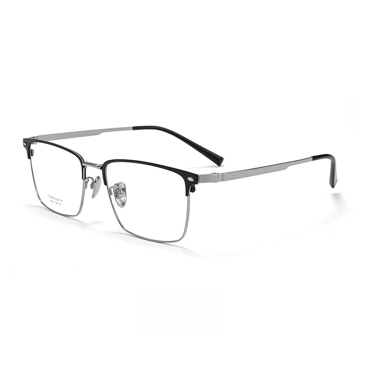 Yimaruili Men's Full Rim Square Big Titanium Eyeglasses 260117
