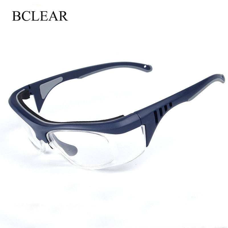 Bclear Unisex Semi Rim Square Tr 90 Titanium Eyeglasses Dk4 Semi Rim Bclear Matte blue  
