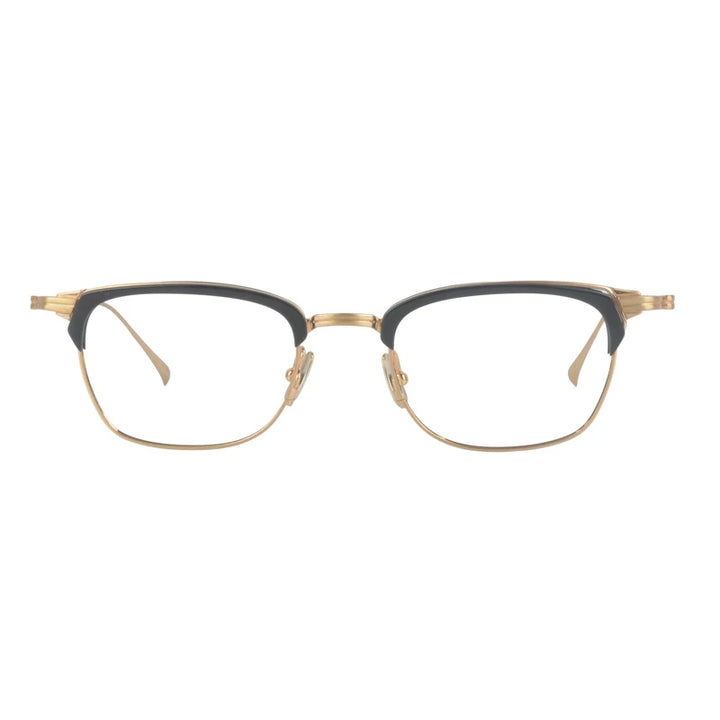 Black Mask Unisex Full Rim Square Titanium Acetate Eyeglasses 14926 Full Rim Black Mask Black-Gold