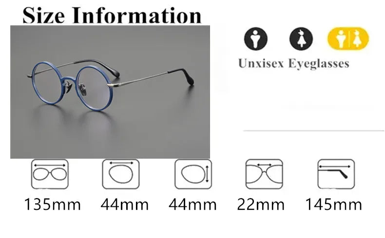 Aimee Unisex Full Rim Round Titanium Eyeglasses 1102 Full Rim Aimee   