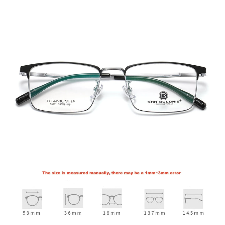 Yimaruili Women's Full Rim Polygon Square Titanium Eyeglasses 365572