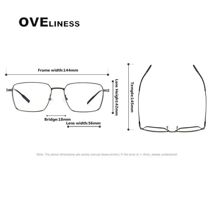 Oveliness Men's Full Rim Square Titanium Eyeglasses 81019