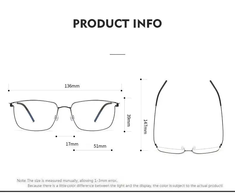 Aimee Full Rim 175139 Women’s Ultralight Pure Titanium Square Frames FuzWeb