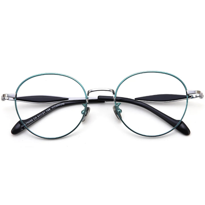 Muzz Unisex Full Rim Round Square Titanium Eyeglasses 6058 Full Rim Muzz C4  