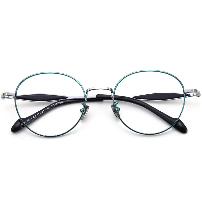 Muzz Unisex Full Rim Oval Round Titanium Eyeglasses 60584
