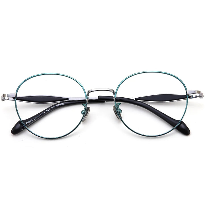 Muzz Unisex Full Rim Oval Round Titanium Eyeglasses 60584