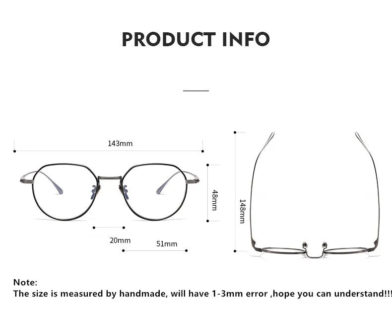 Aimee Unisex Full Rim Flat Top Polygon Titanium Eyeglasses 7846 Full Rim Aimee   