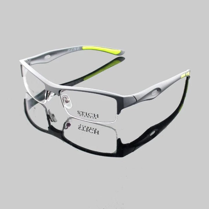 Cubojue Women's Semi Rim Square Tr 90 Titanium Reading Glasses 54136