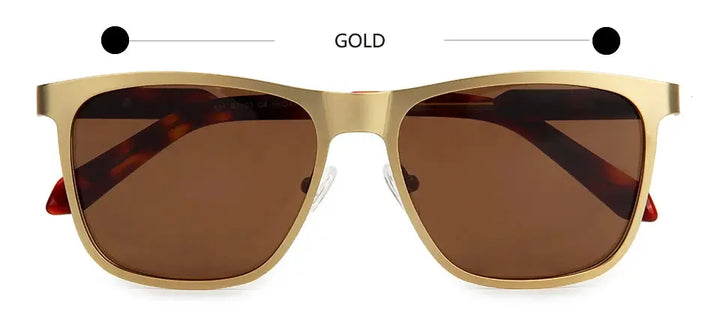 Esnbie 193100 Unisex Full Rim Square Titanium Sunglasses FuzWeb