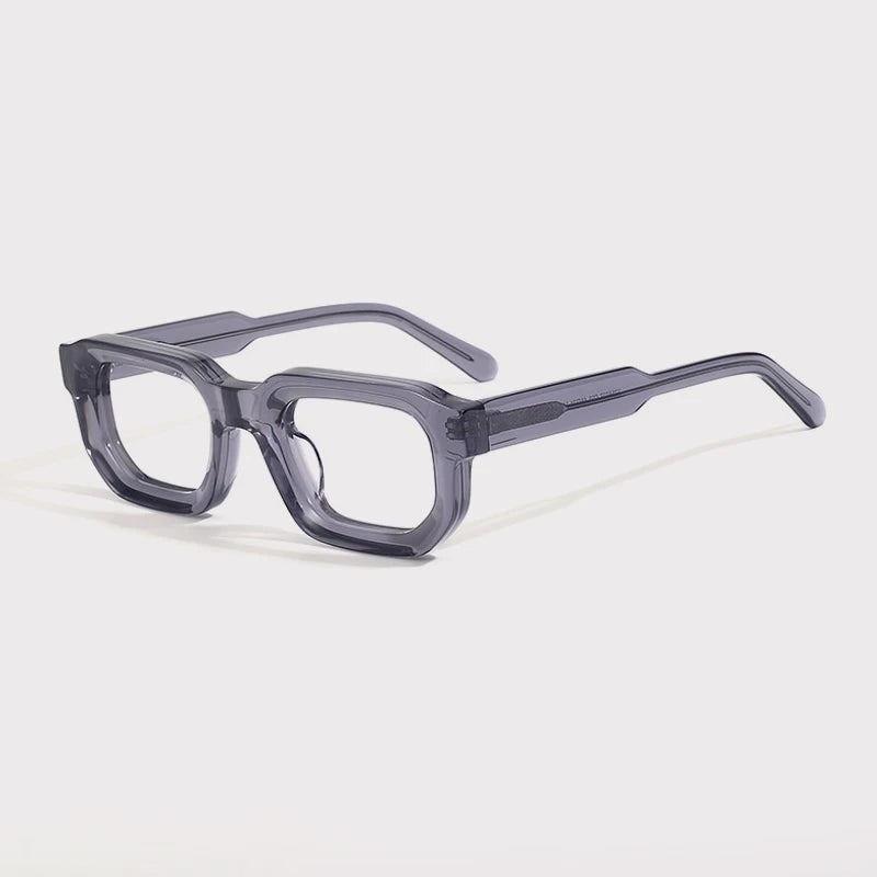 Gatenac Unisex Full Rim Brow Line Square Thick Acetate Eyeglasses 1532 Full Rim Gatenac Gray  