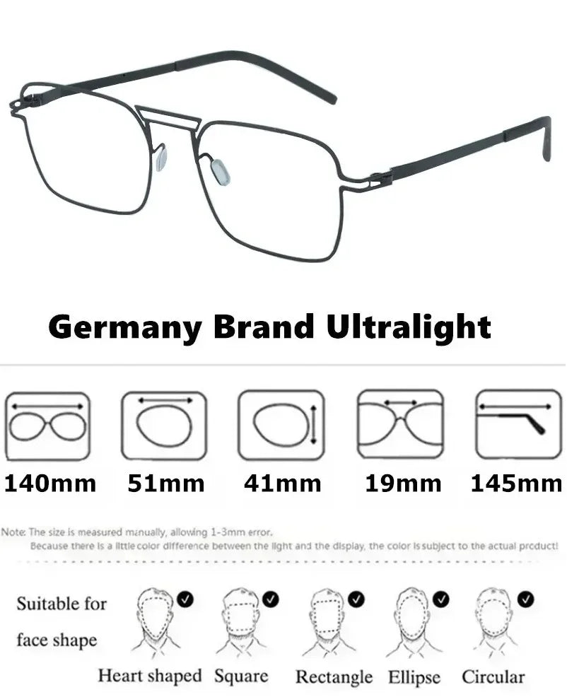 Bobbie Unisex Full Rim Square Double Bridge Steel Eyeglasses 514119