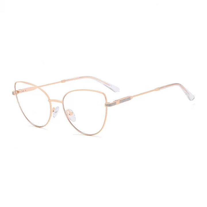 Ralferty Women's Full Rim Square Cat Eye Alloy Eyeglasses R82149 Full Rim Ralferty C3 Gold CHINA 