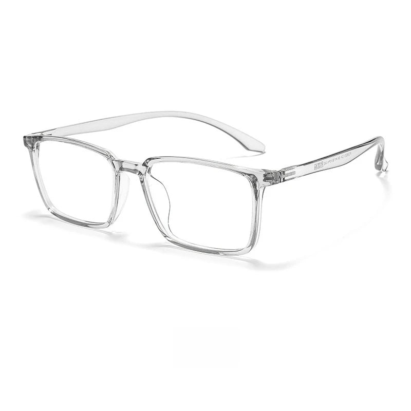 Yimaruili Women's Full Rim Square Tr 90 Eyeglasses 46620 Full Rim Yimaruili Eyeglasses Transparent Gray