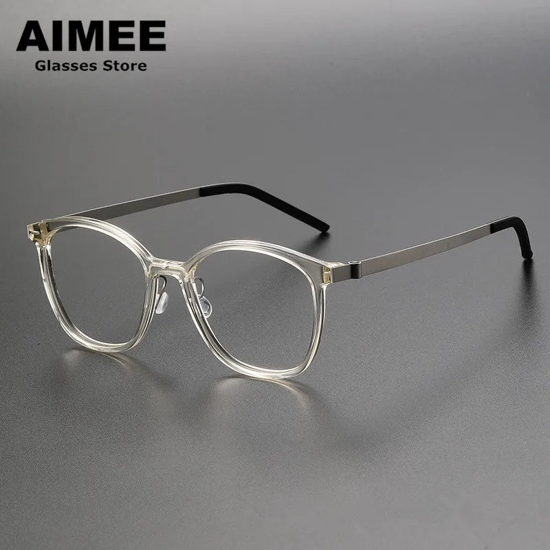 Aimee Women's Full Rim Square Acetate Titanium Eyeglasses 41851