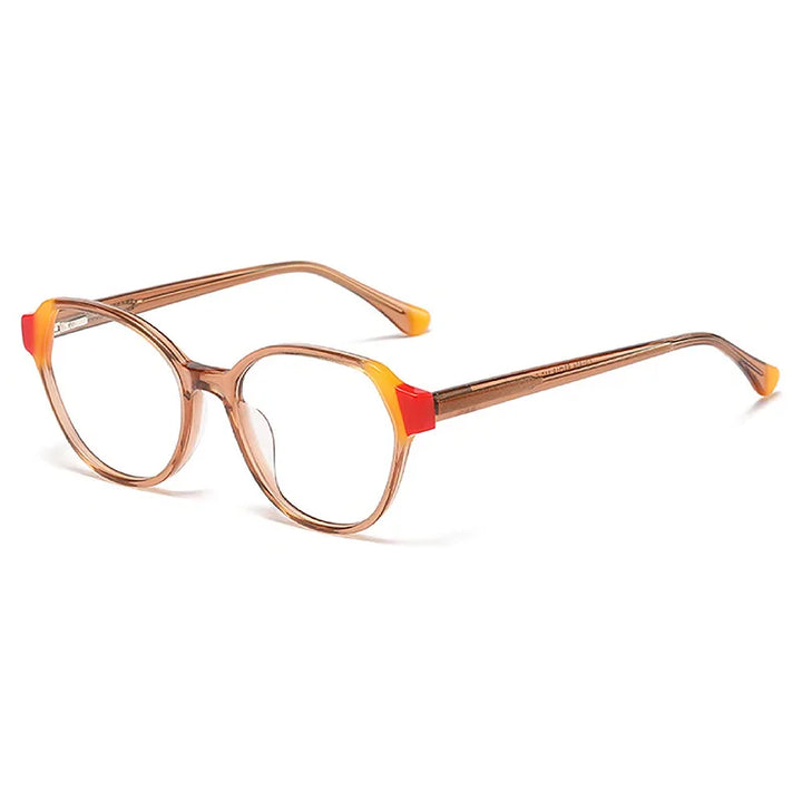 Hewei Unisex Full Rim Oval Acetate Eyeglasses 591804