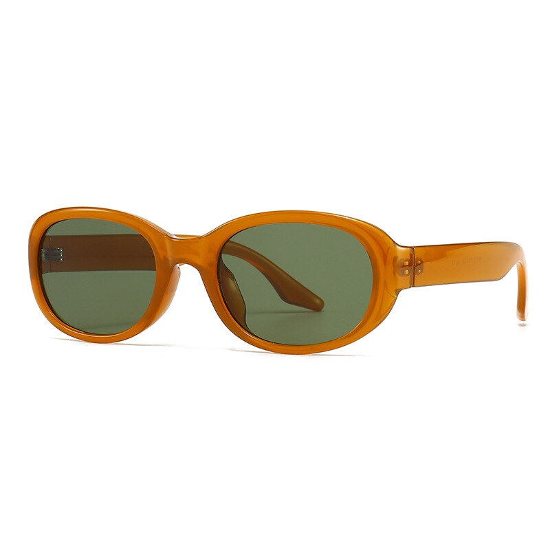CCSpace Women's Full Rim Oval  Tr 90 Eyeglasses/Polarized Sunglasses 55869 Full Rim CCspace OrangeYellow  