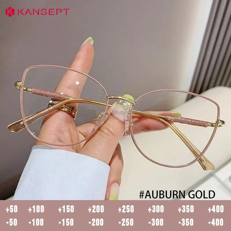 Kansept Unisex Full Rim Cat Eye Metal Frames 957610 FuzWeb