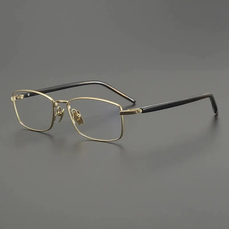 Gatenac Unisex Full Rim Big Polygon Square Titanium Eyeglasses 762648 FuzWeb