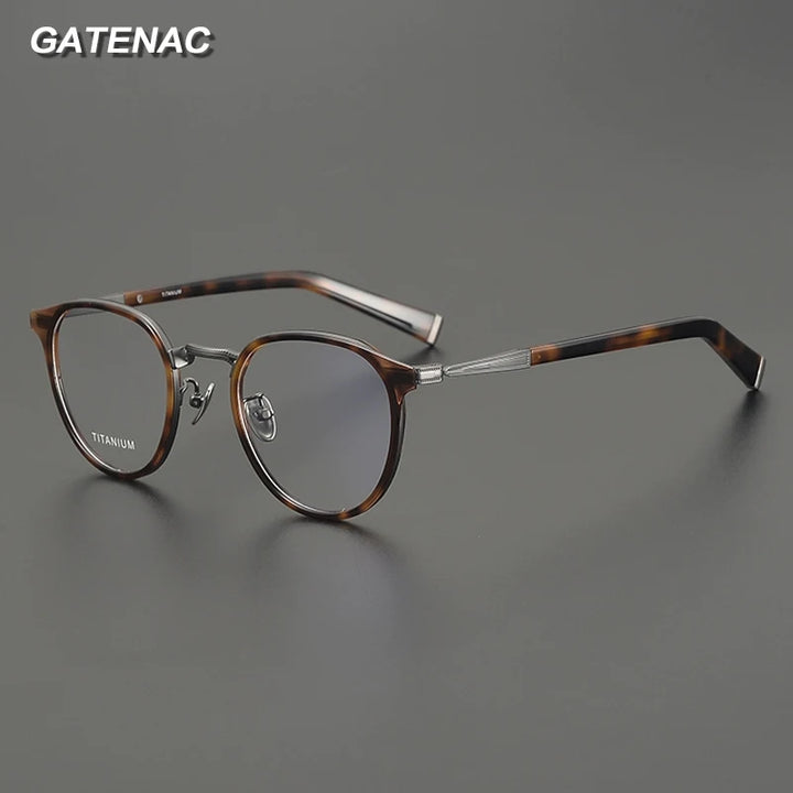 Gatenac Women's Full Rim Oval Square Titanium Eyeglasses Gxyj3010