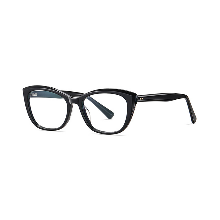 Ralferty Women's Full Rim Square Cat Eye Acetate Eyeglasses D8814 Full Rim Ralferty C01 Black China 
