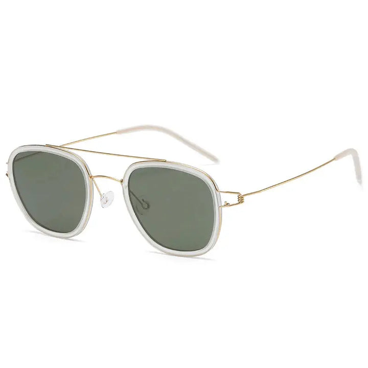 Bobbie 820554 Men’s Screwless Full Rim Polygon Titanium Sunglasses FuzWeb