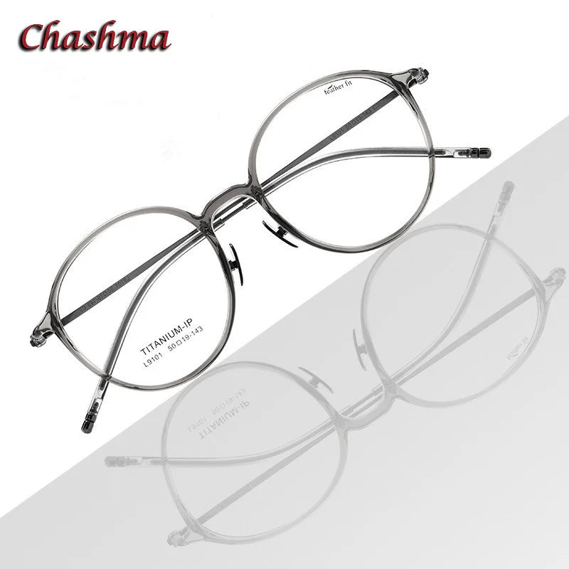 Chashma Ochki Women's Small Full Rim Round Tr 90 Eyeglasses L9101 Full Rim Chashma Ochki   