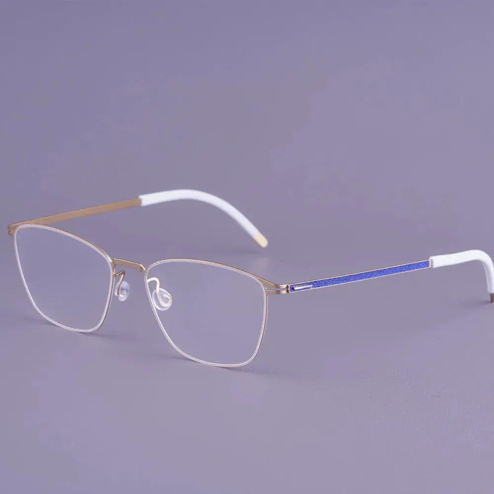 Bobbie 467441 Unisex Screwless Ful Rim Square Titanium Frames FuzWeb