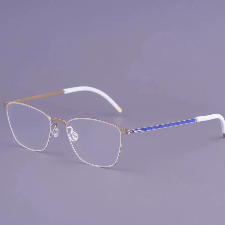 Bobbie 467441 Unisex Screwless Ful Rim Square Titanium Frames FuzWeb