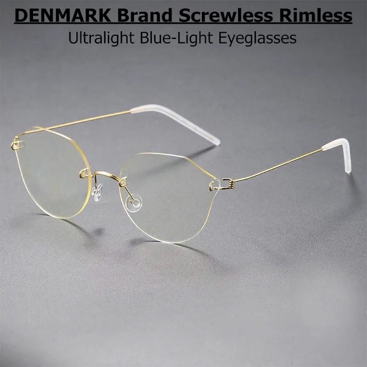 Aimee Unisex Rimless Cat Eye Screwless Titanium Eyeglasses 2375 Rimless Aimee   