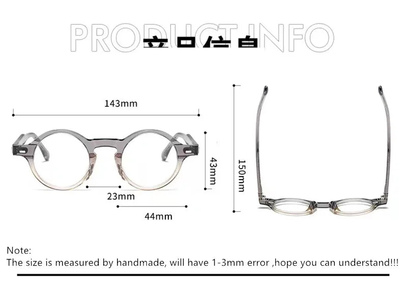 Aimee Unisex Full Rim Round Acetate Eyeglasses 29532