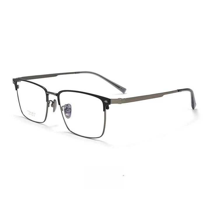 Yimaruili Men's Full Rim Square Big Titanium Eyeglasses 260117