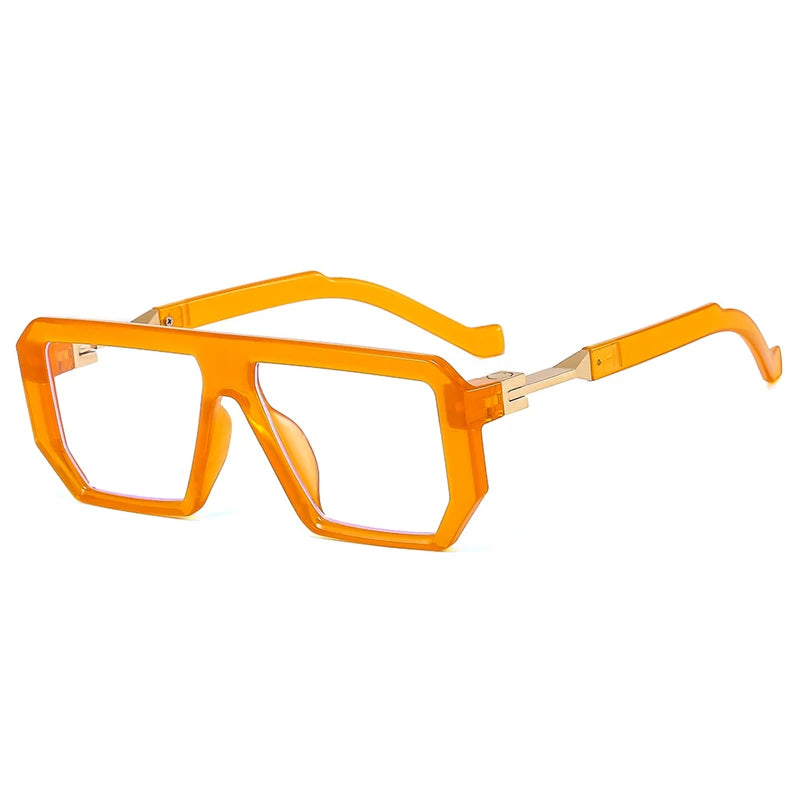 Kocolior Unisex Full Rim Square Brow Line Alloy PC Reading Glasses 8725 Reading Glasses Kocolior Orange 0 