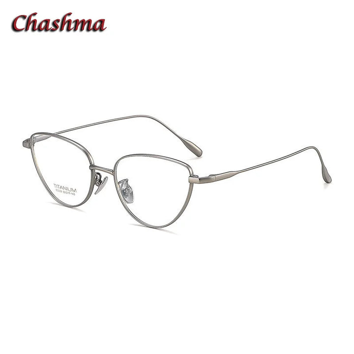 Chashma Ochki Women's Full Rim Oval Cat Eye Titanium Eyeglasses 30384