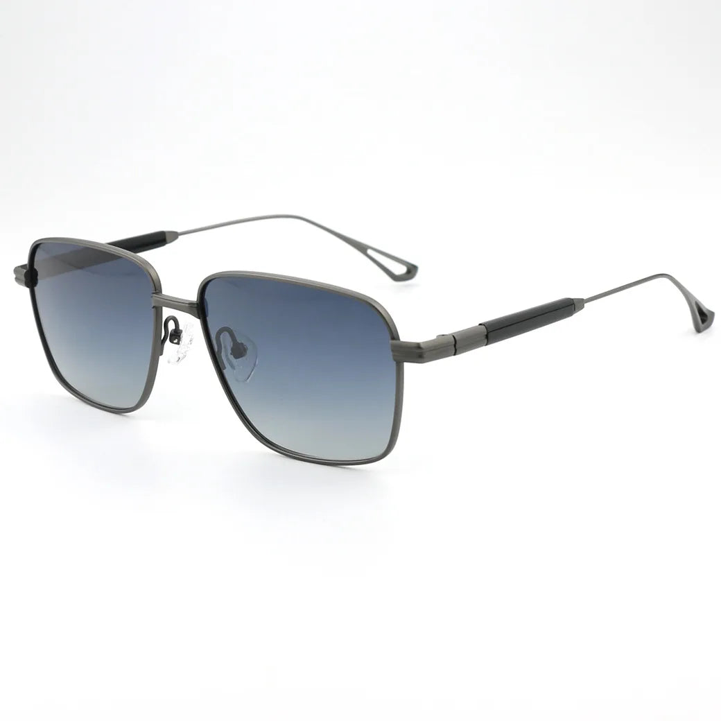 Black Mask Men Full Rim Square Titanium Polarized Sunglasses BM-1105S