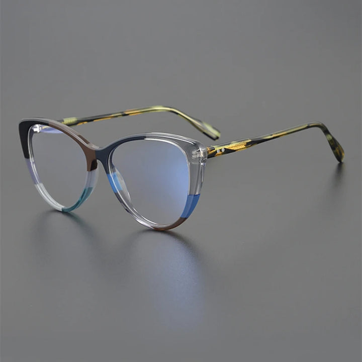 Nobler Unisex Full Rim Square Cat Eye Acetate Eyeglasses 19299 Full Rim Nobler C2  