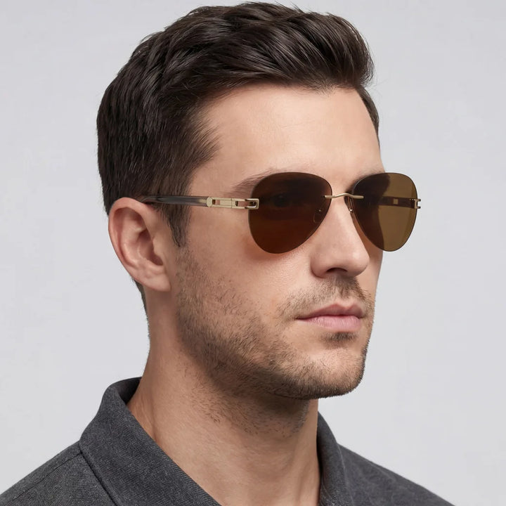 Blackmask Unisex Rimless Pilot Titanium Sunglasses BM-1104