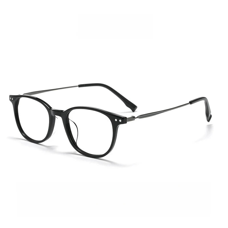 Yimaruili Unisex Full Rim Oval Titanium &amp; Acetate Eyeglasses GG504F — view 5 | Yimaruili at FuzWeb