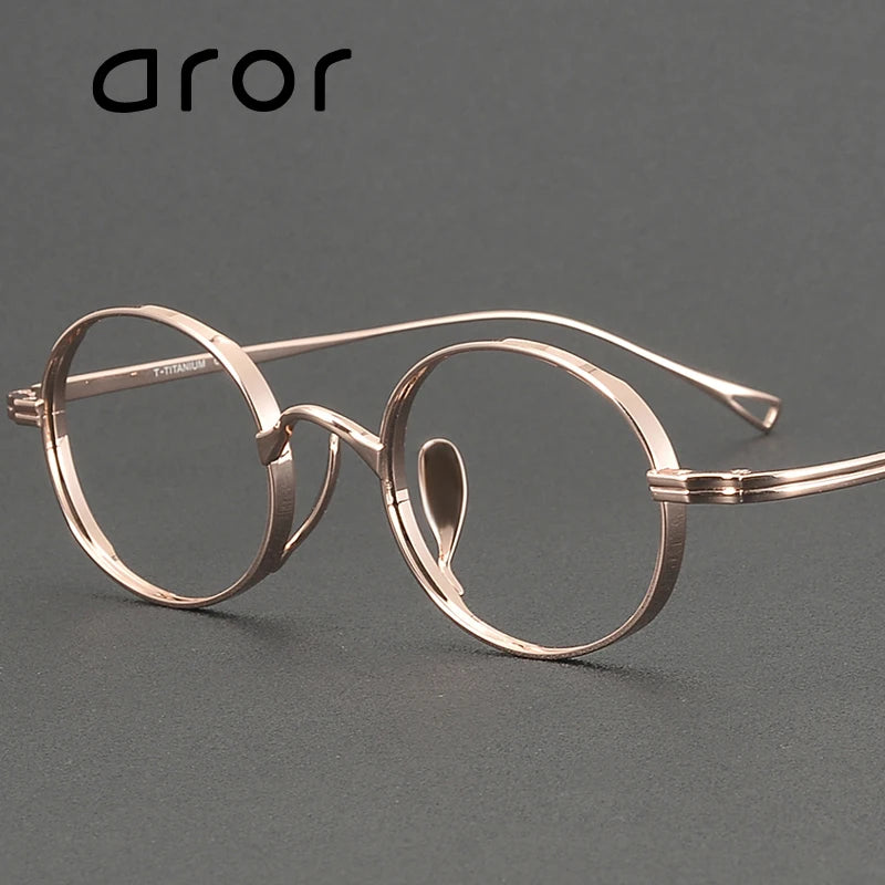 Aror Unisex Full Rim Round Oval Titanium Eyeglasses 99187