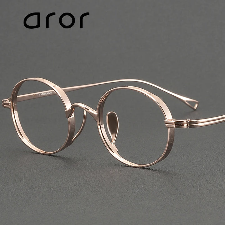 Aror Unisex Full Rim Round Oval Titanium Eyeglasses 99187