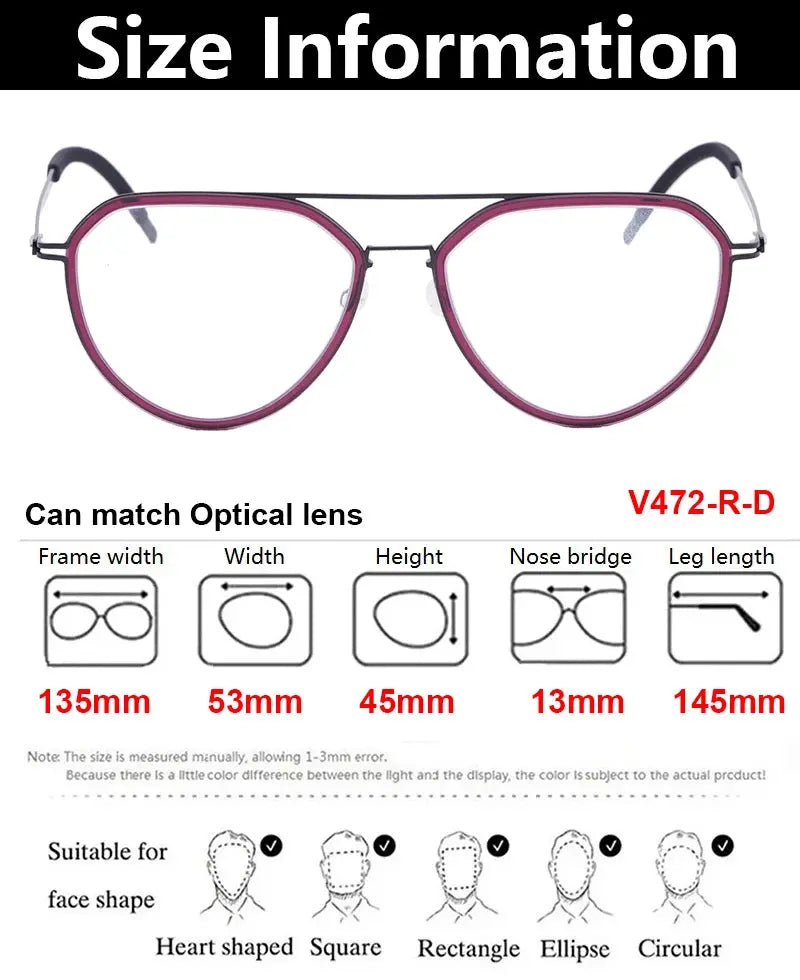 Bobbie 472652 Women’s Full Rim Polygon Double Bridge Titanium Frames — view 2 | Bobbie at FuzWeb