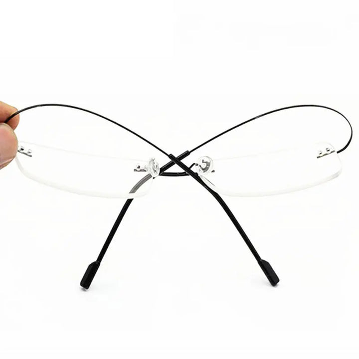 Hotony Unisex Rimless Alloy Prescription Eyeglasses 5018 - view 6